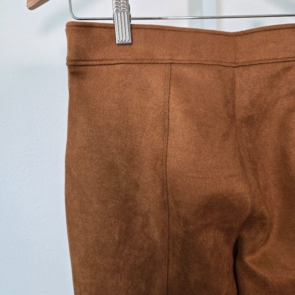 SPANX Faux Suede Flare women's Pants rich caramel Size L  NEW - Picture 6 of 9